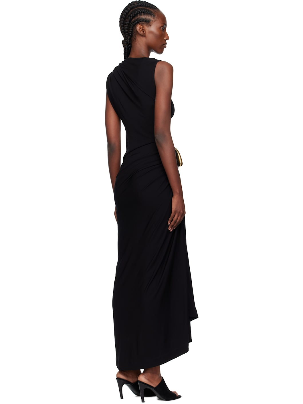 Black Viscose Jersey Maxi Dress - 3