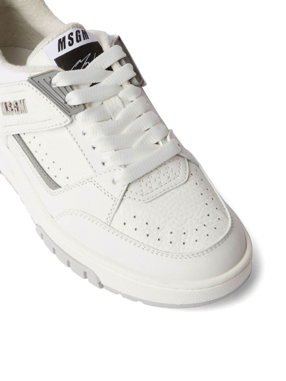 logo-debossed leather sneakers - 4
