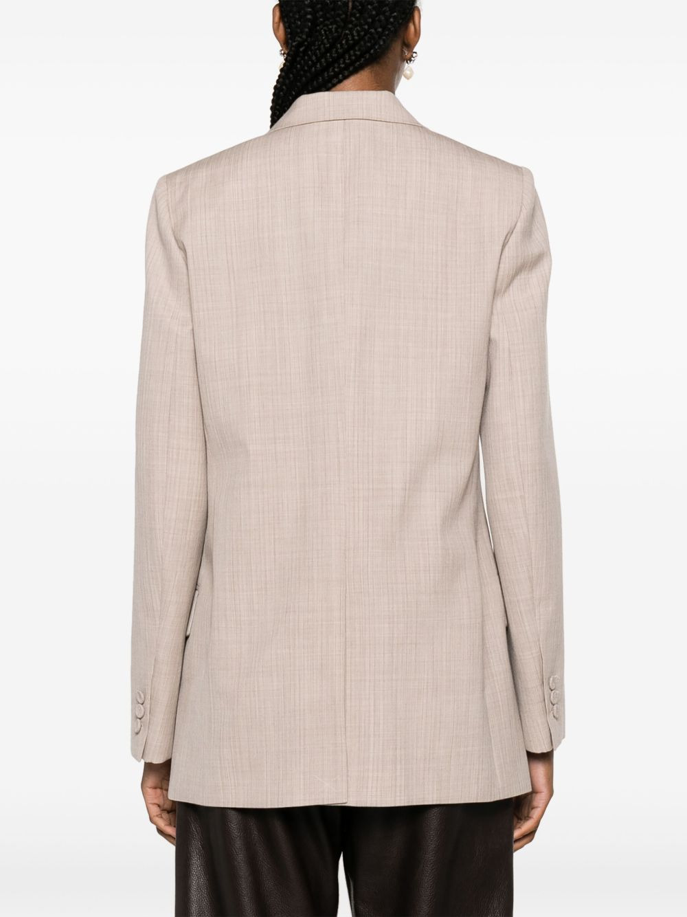 logo-embroidered single-breasted blazer - 4