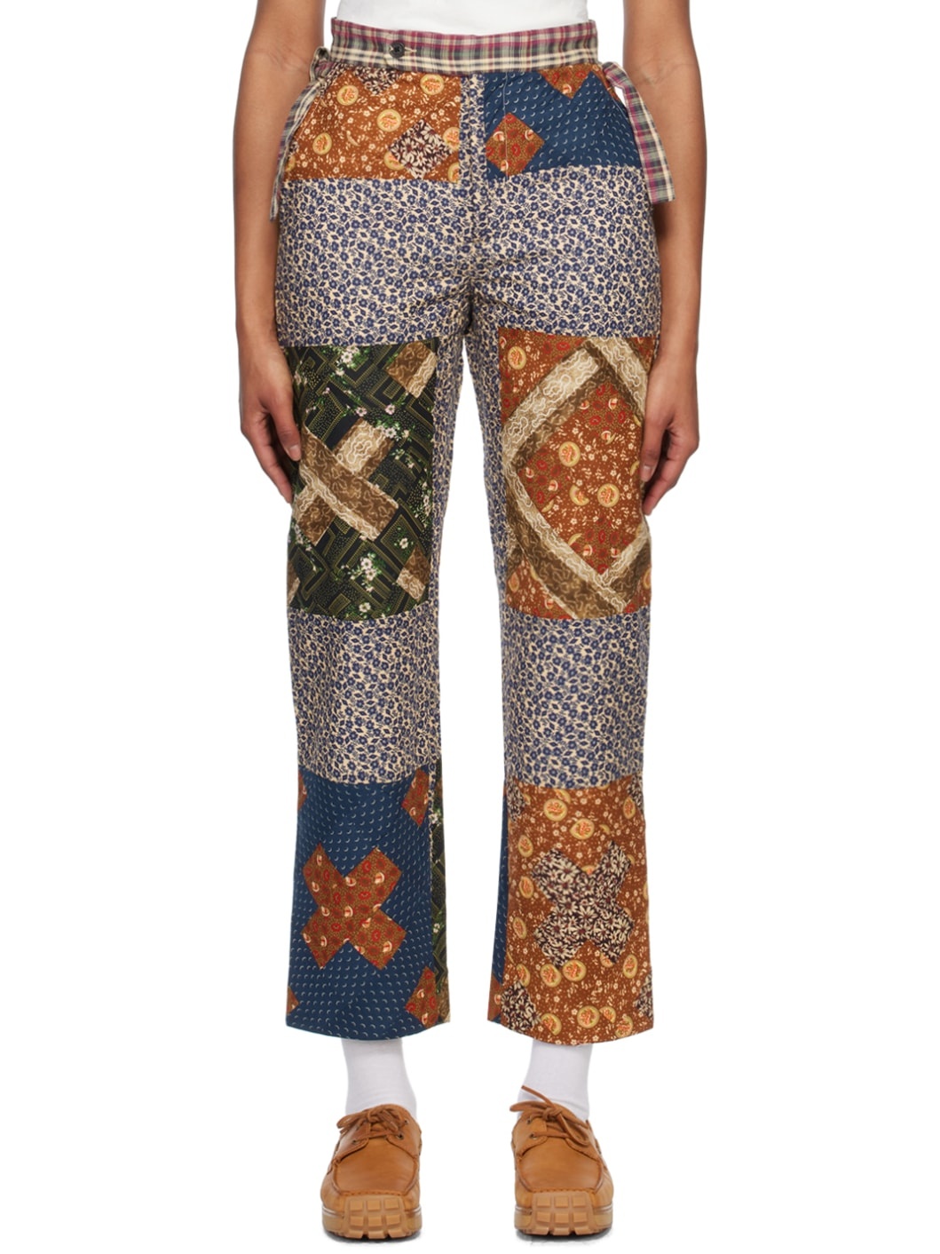 Multicolor Criss Cross Quilt Trousers - 1