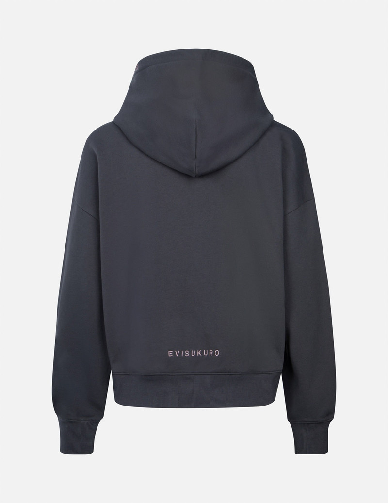 EVISU Seagull Print and Slogan Embroidery Oversized Hoodie outlook