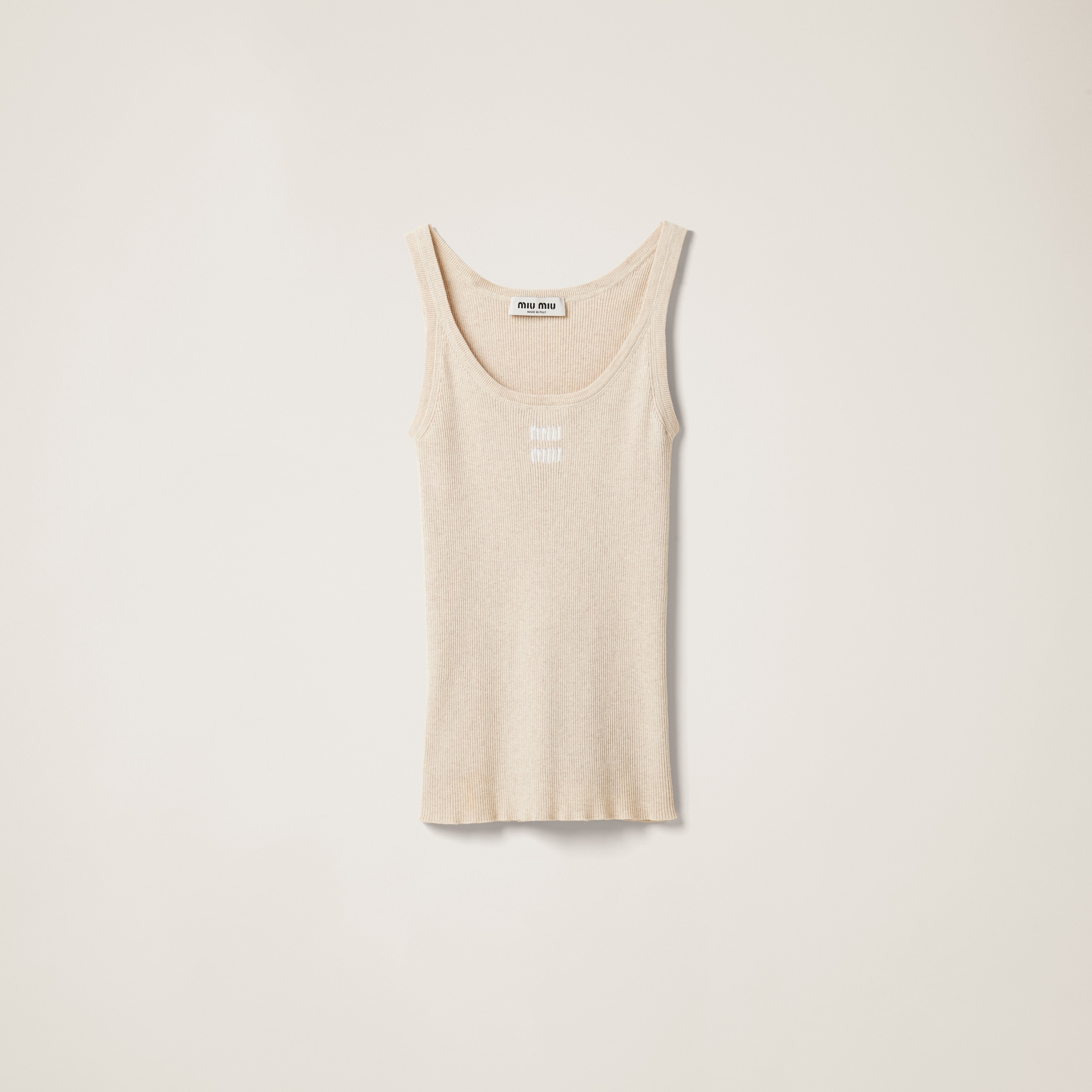 Cotton knit tank top - 1