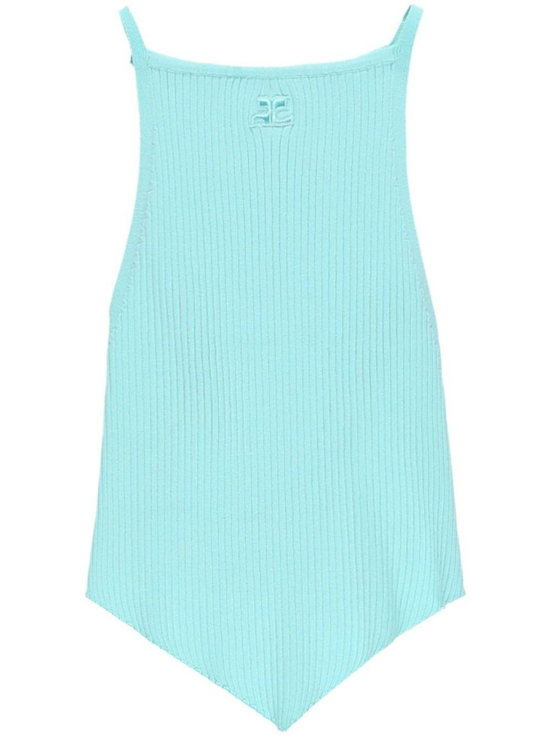 Pointy rib-knit tank top 1