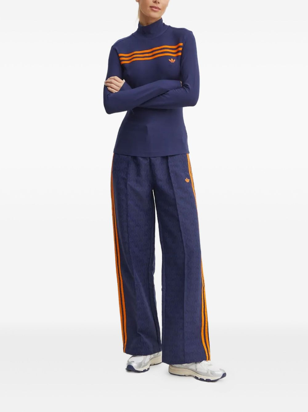 stripe-detail patterned trousers - 2