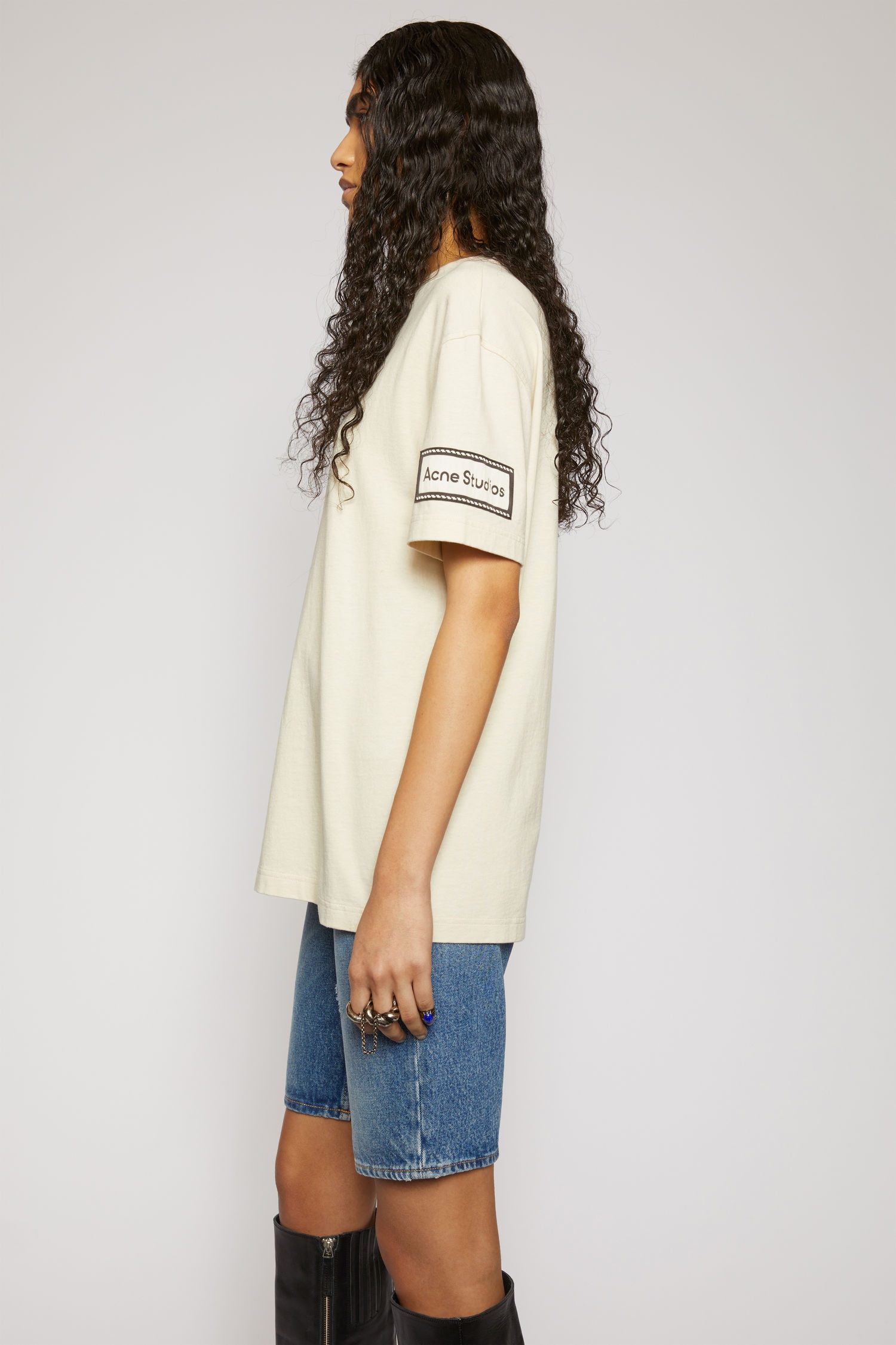 Logo-label t-shirt warm white - 3