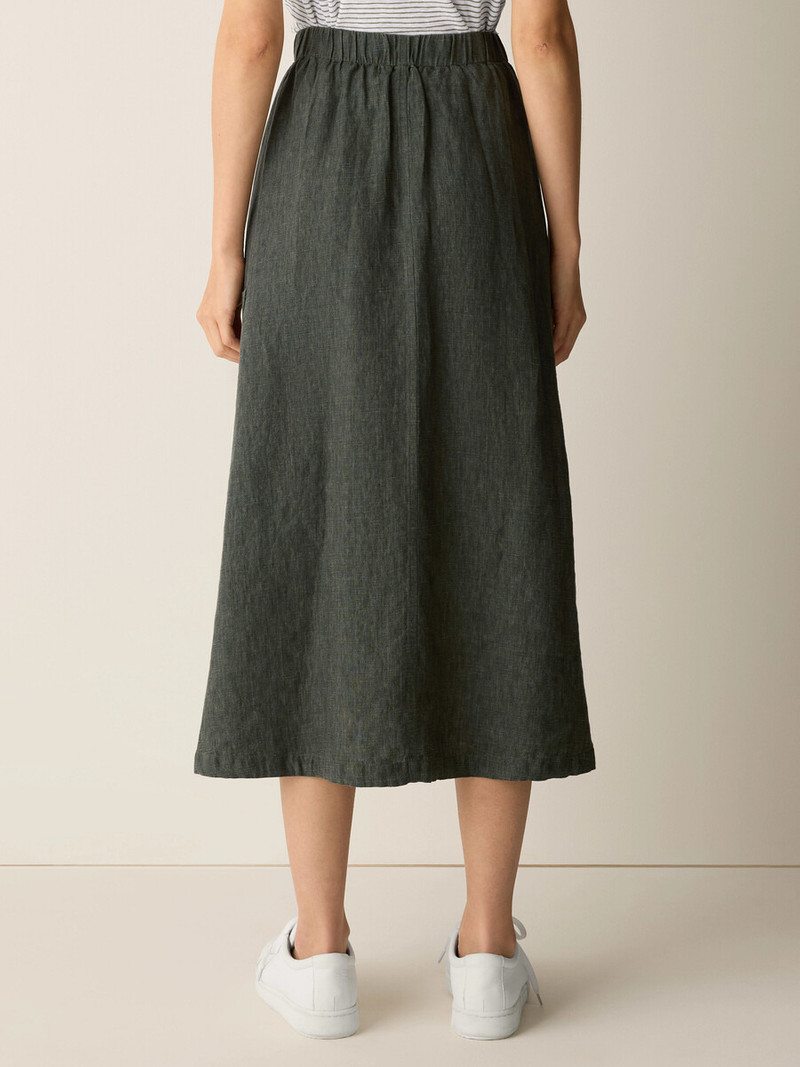 Washed Organic Linen Délavé Cargo Skirt 4