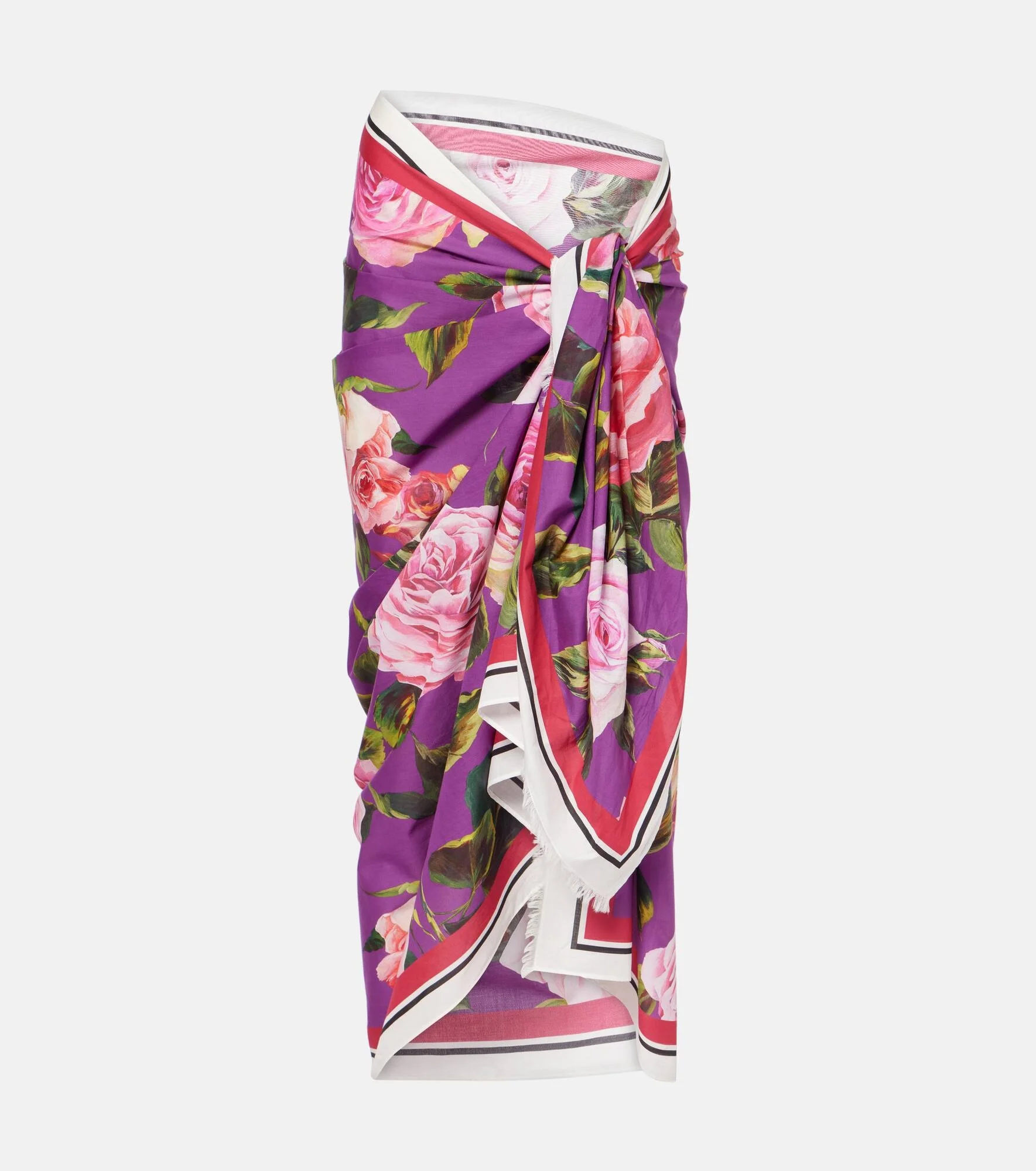 Floral cotton beach cover-up - 1