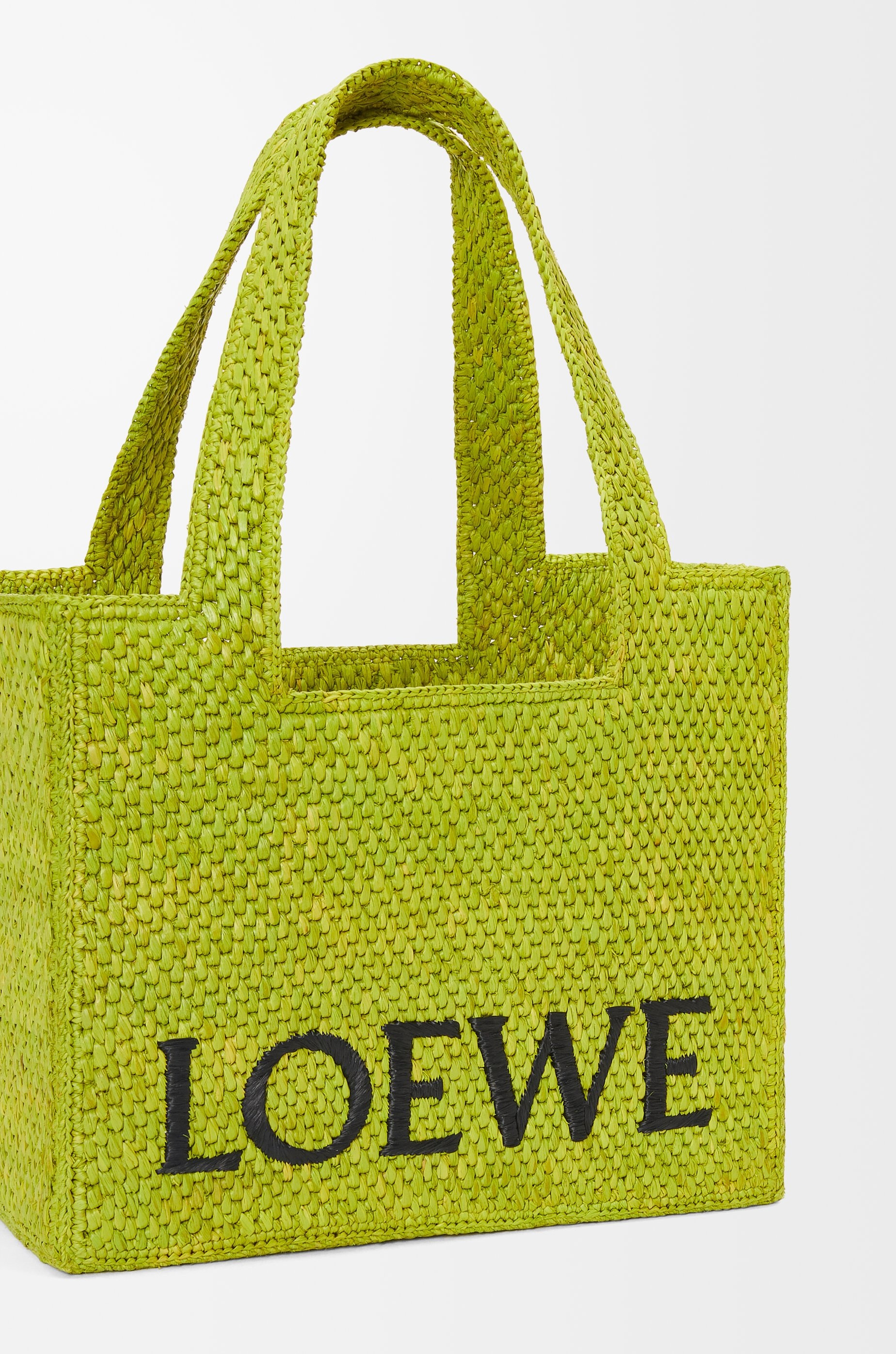 Medium LOEWE Font tote in raffia - 9