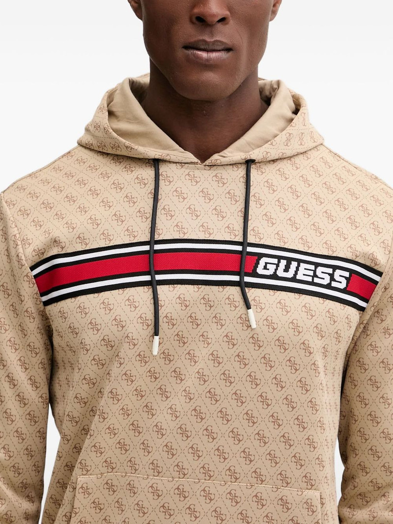 monogram-pattern drawstring hoodie 4