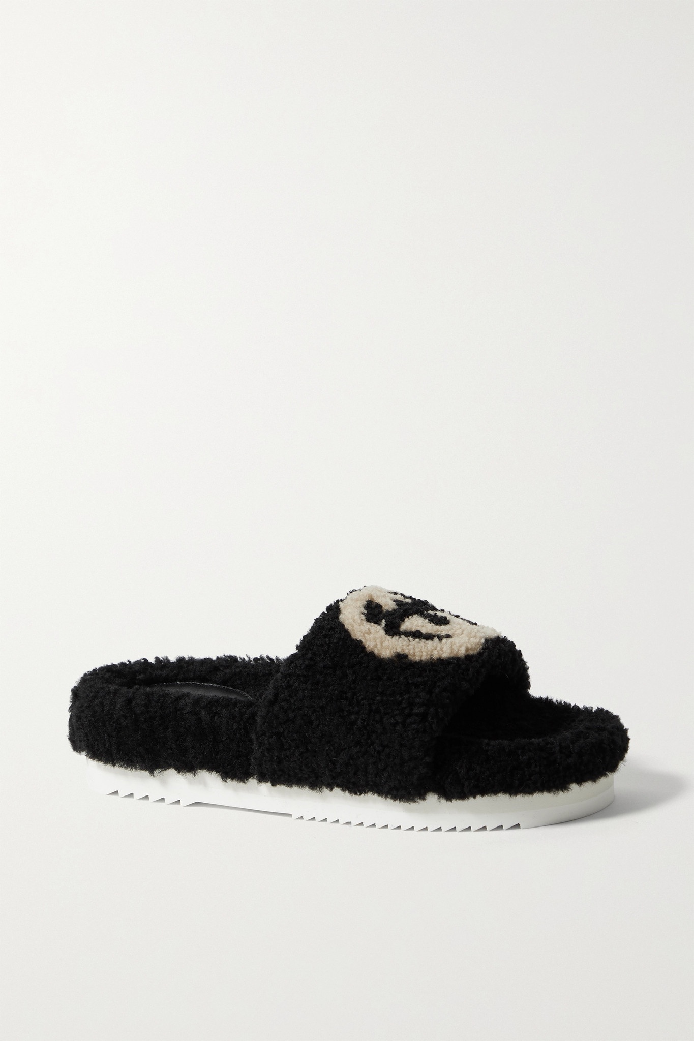 Eileen logo-print shearling slides - 1