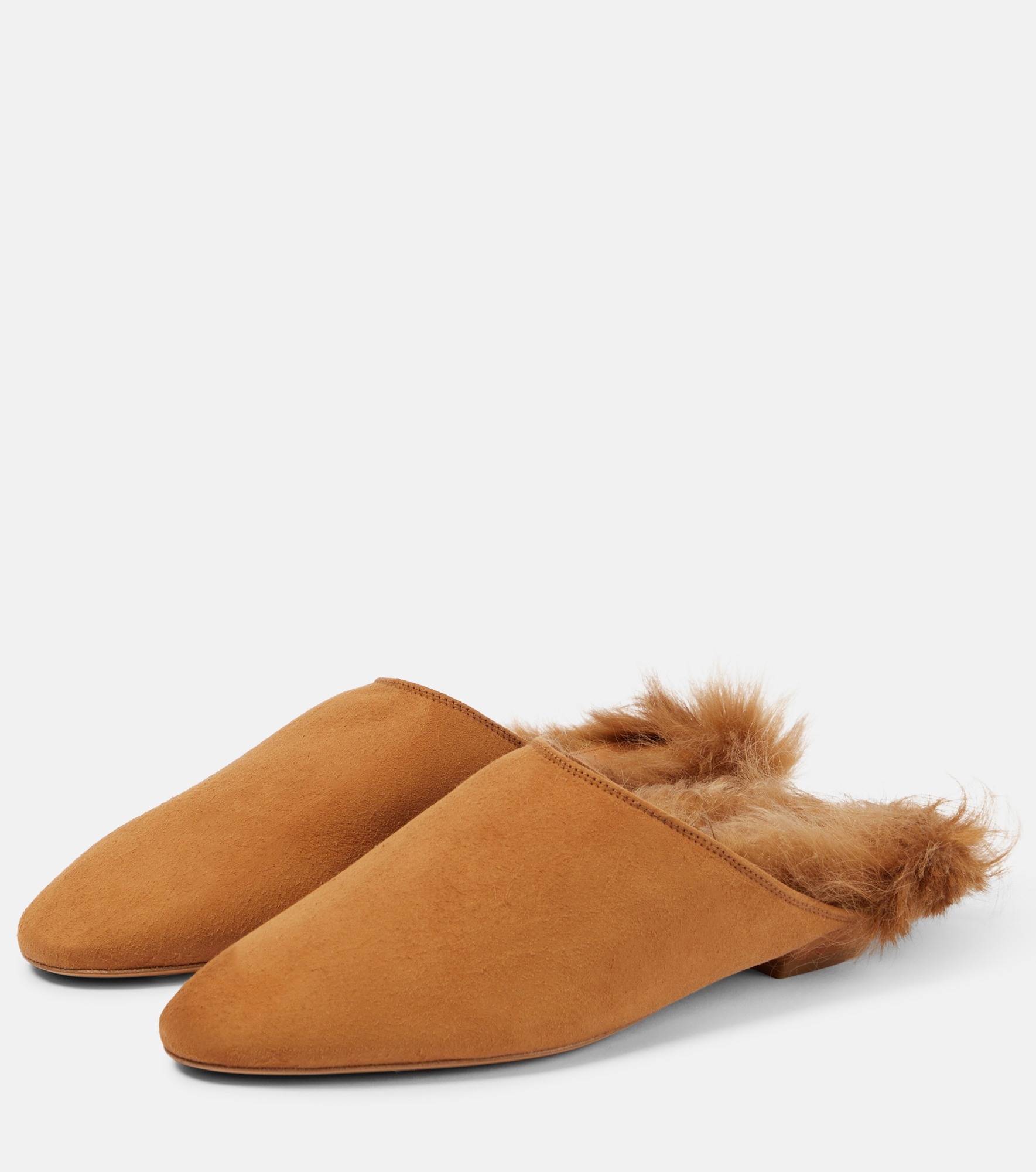 Otto shearling-trimmed suede mules - 5