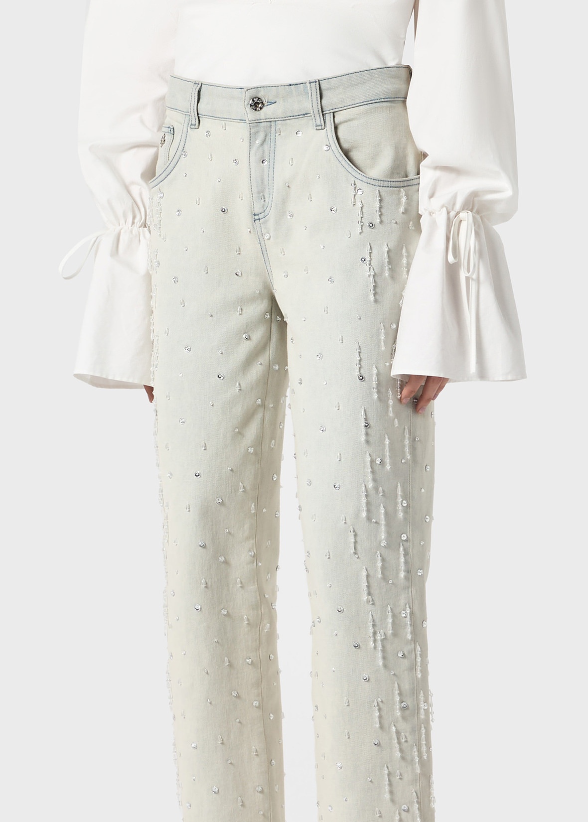 BOYFRIEND JEANS WITH EMBROIDERY BEADS - 5