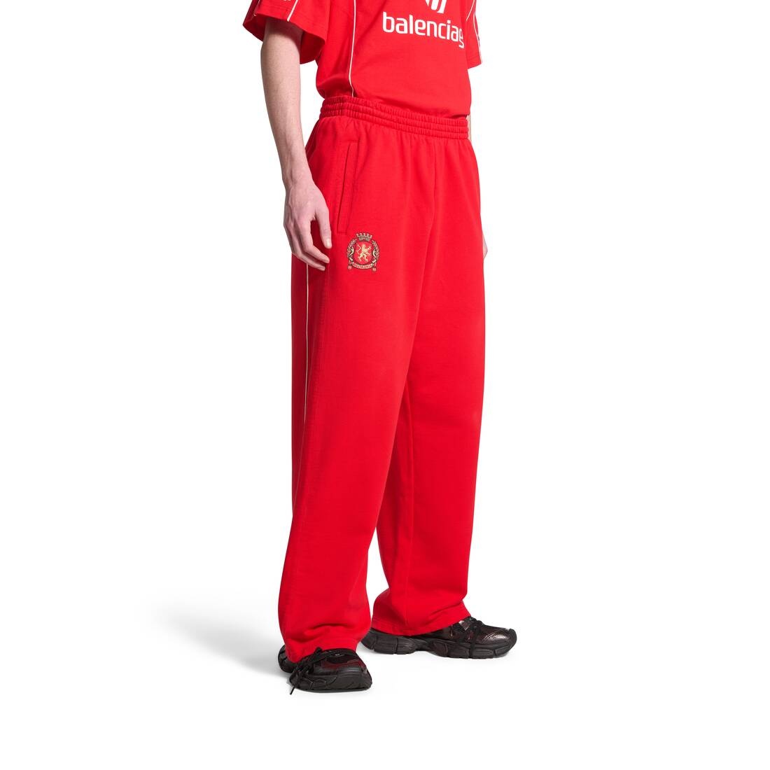 Soccer Baggy Sweatpants in Red/white - 5