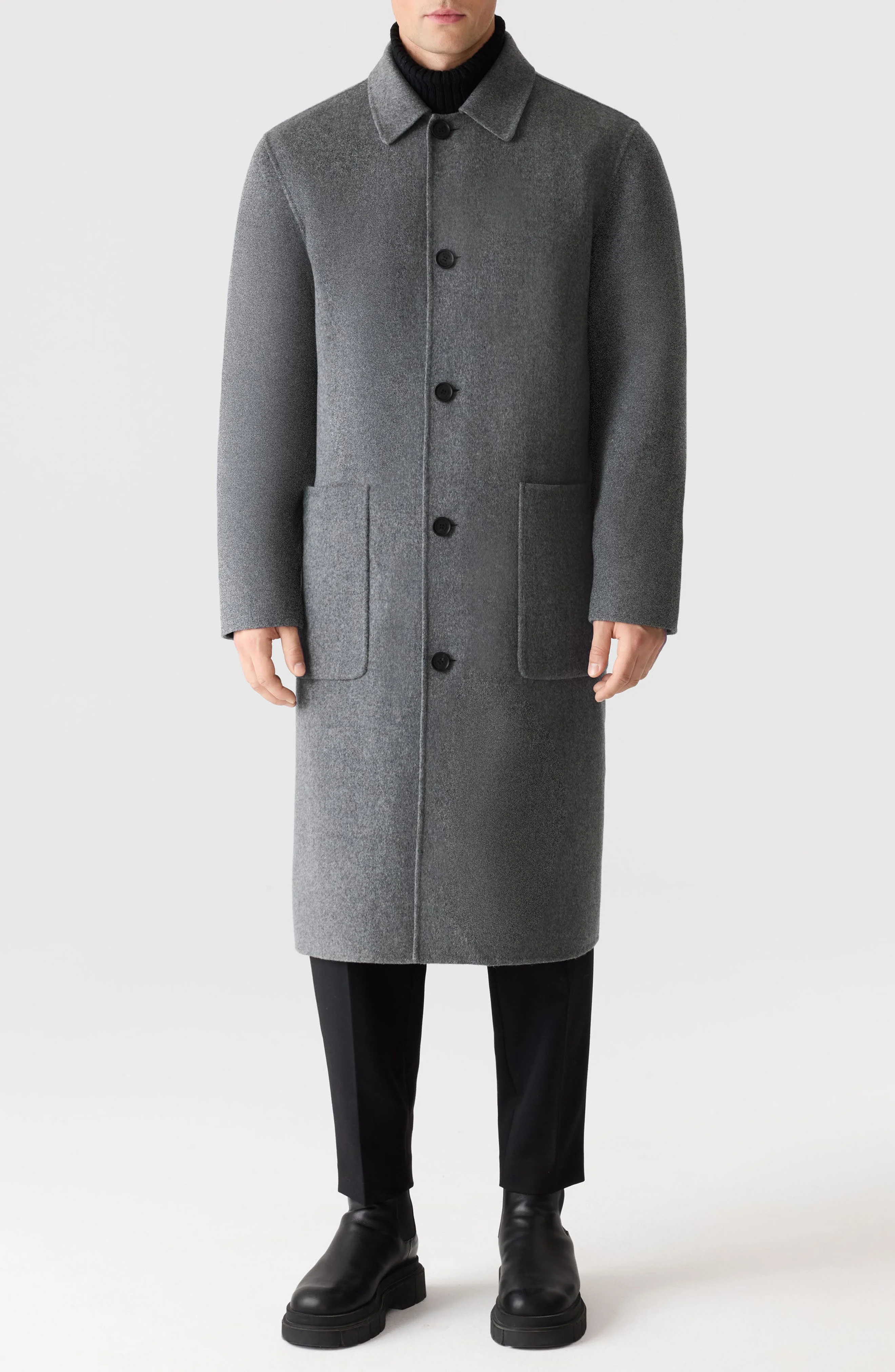 Mackage Beckett Wool Coat in Carbon Mix at Nordstrom - 1