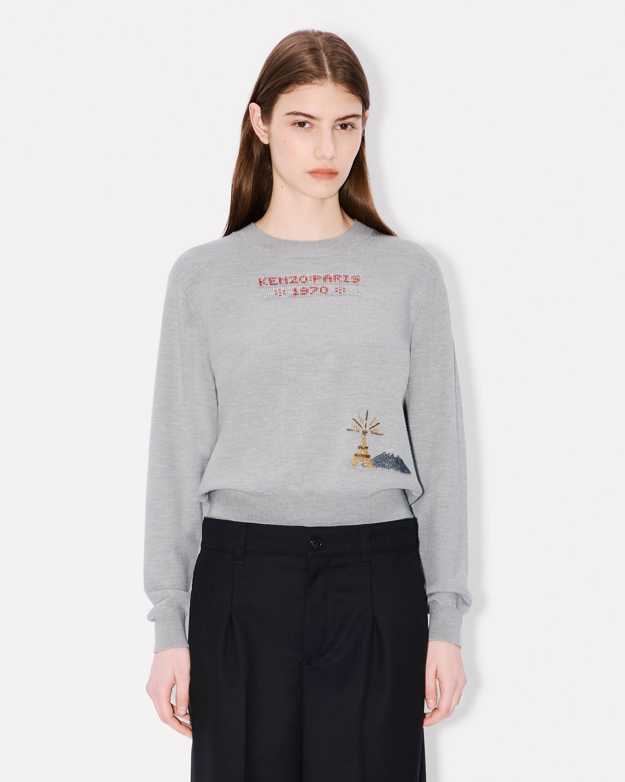 Beaded trimps jumper in light wool - 3