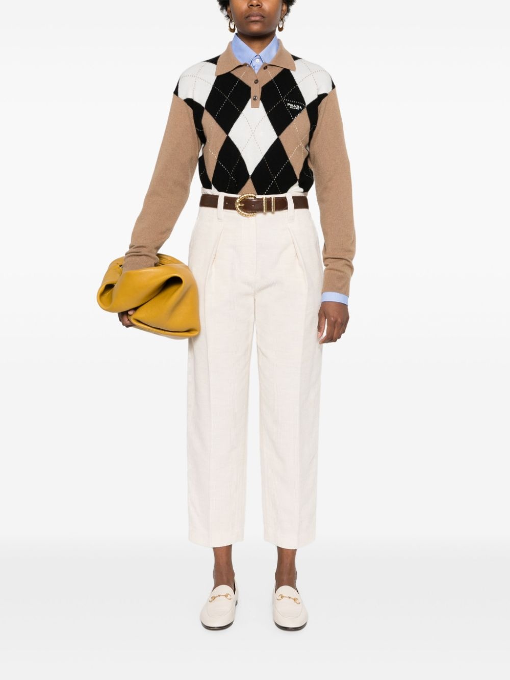 pressed-crease corduroy trousers - 2