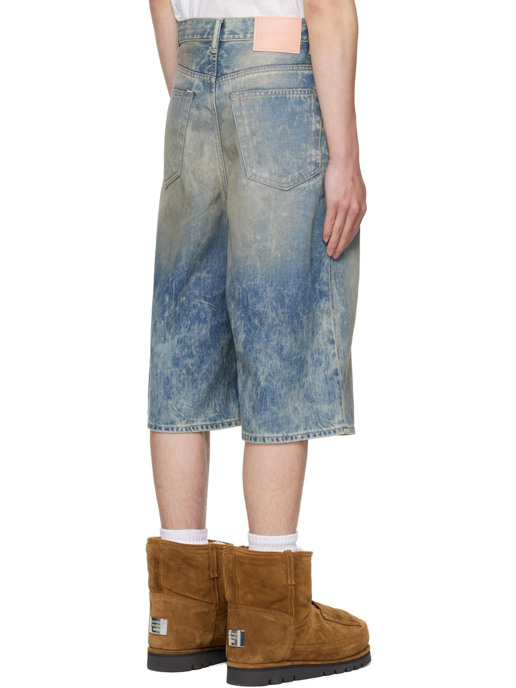Blue Loose Fit Denim Shorts - 3