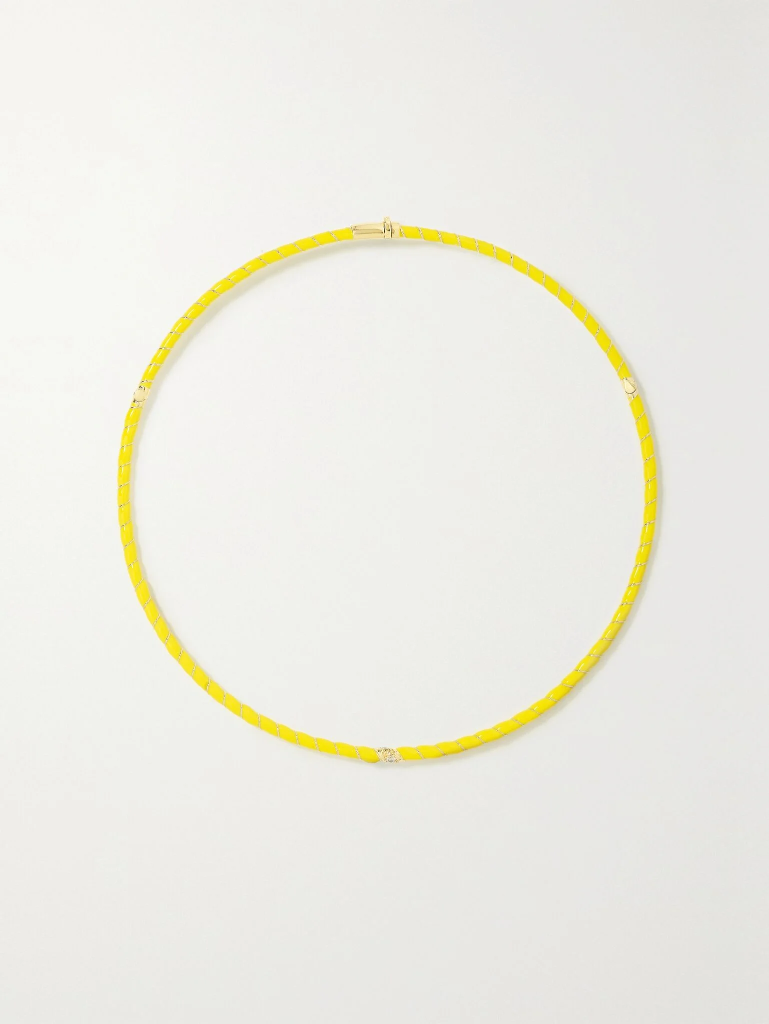 9-karat gold, enamel and diamond necklace Yellow - 1