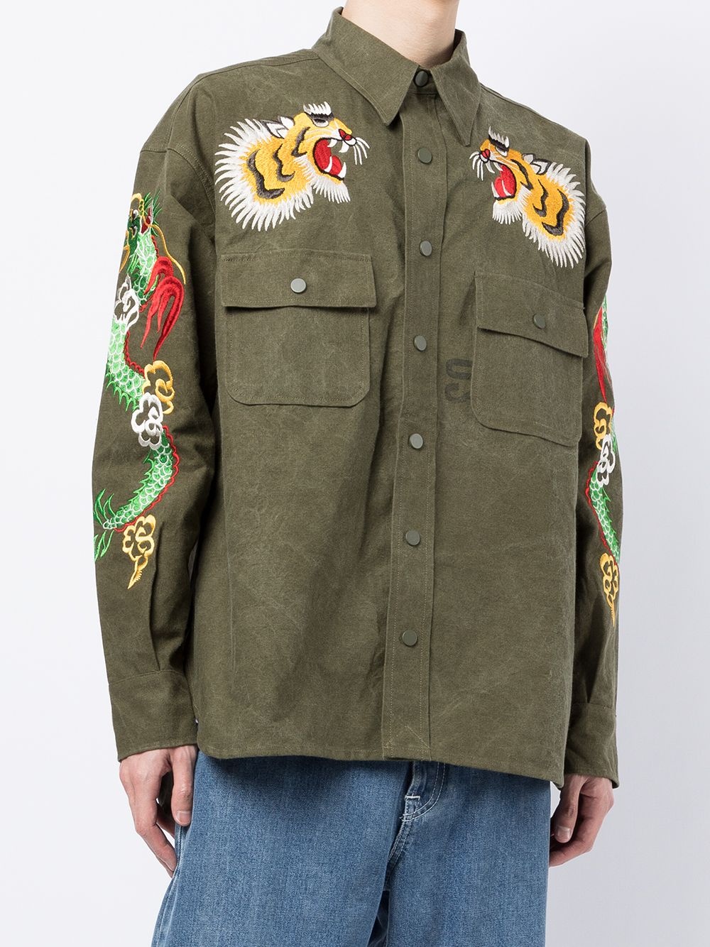 embroidered shirt jacket - 4