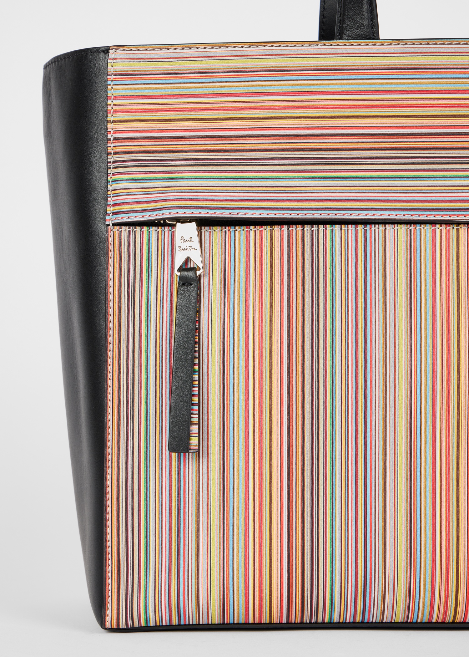 Women's Panelled 'Signature Stripe' Leather Tote Bag - 2