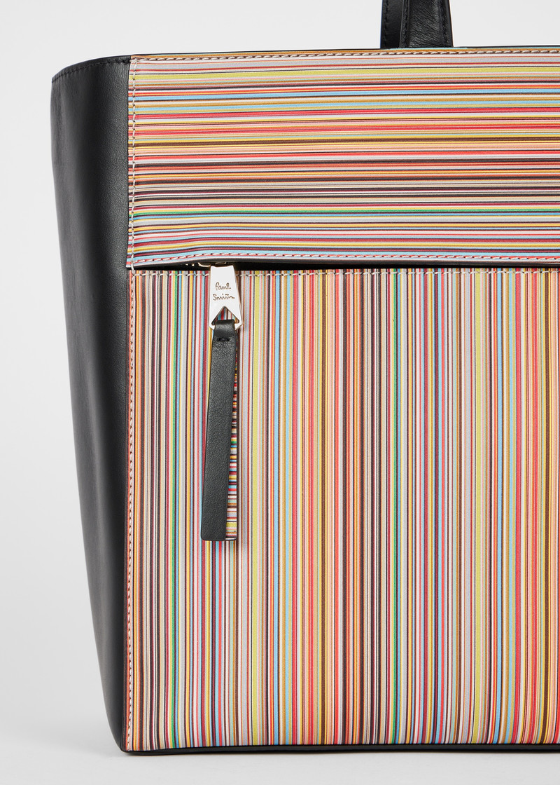 Paul Smith Women's Panelled 'Signature Stripe' Leather Tote Bag outlook