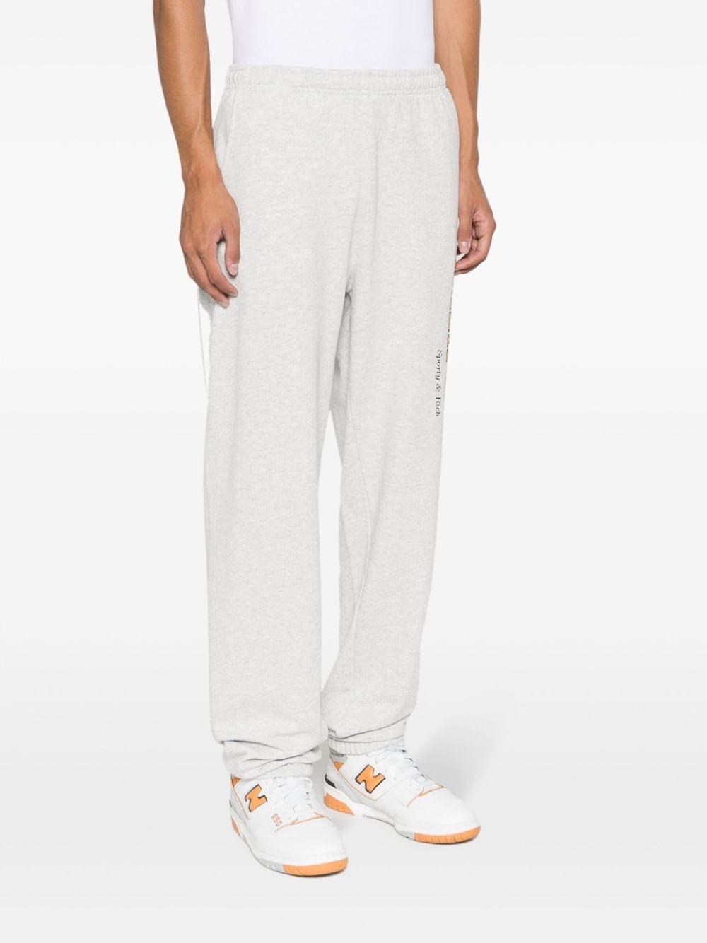 text-print cotton-blend pants - 4