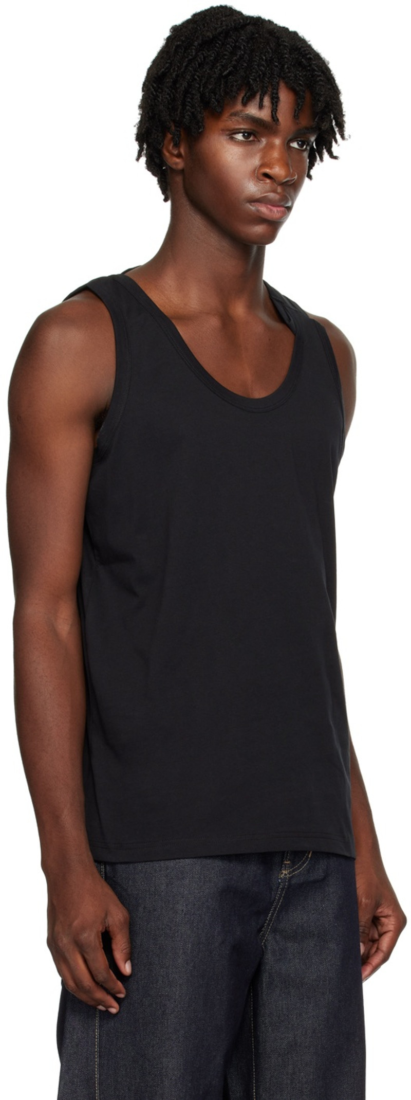 MARINA YEE Black Deconstructed Tank Top outlook