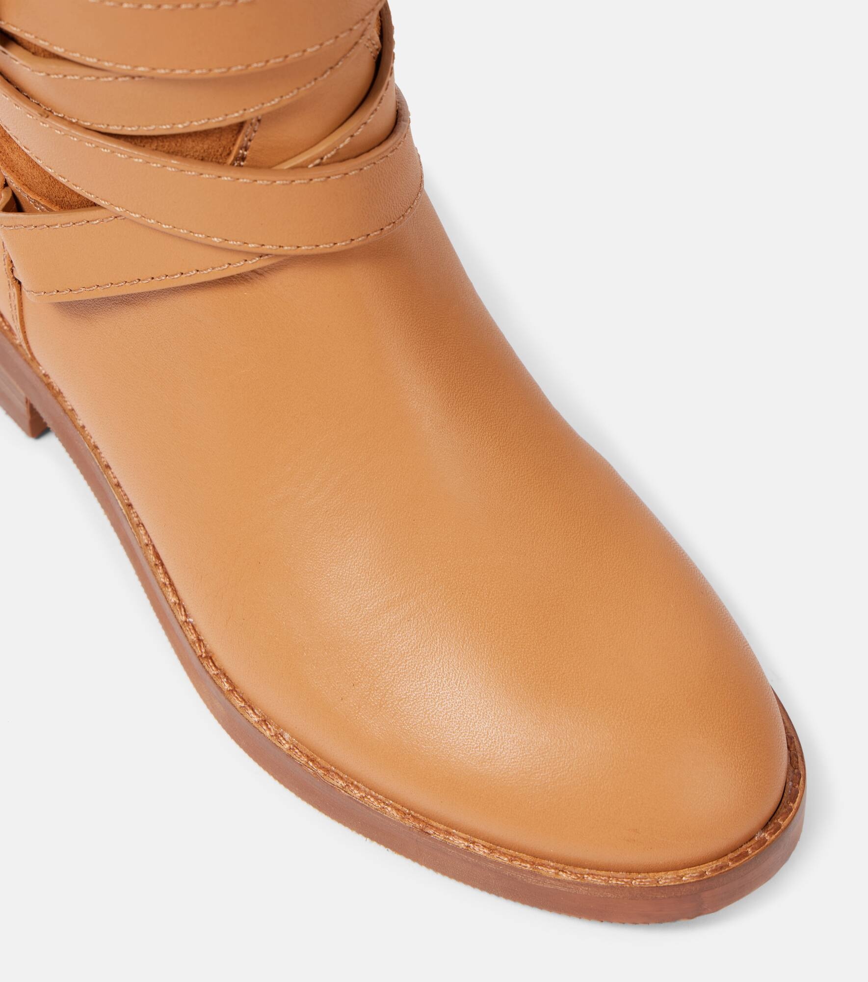 Anim suede-trimmed leather knee-high boots - 6