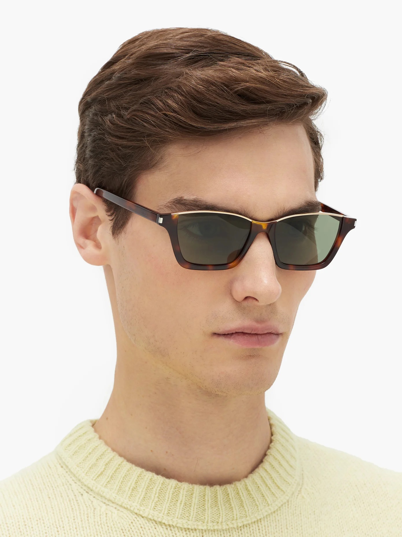 Rectangular tortoiseshell-acetate sunglasses - 2