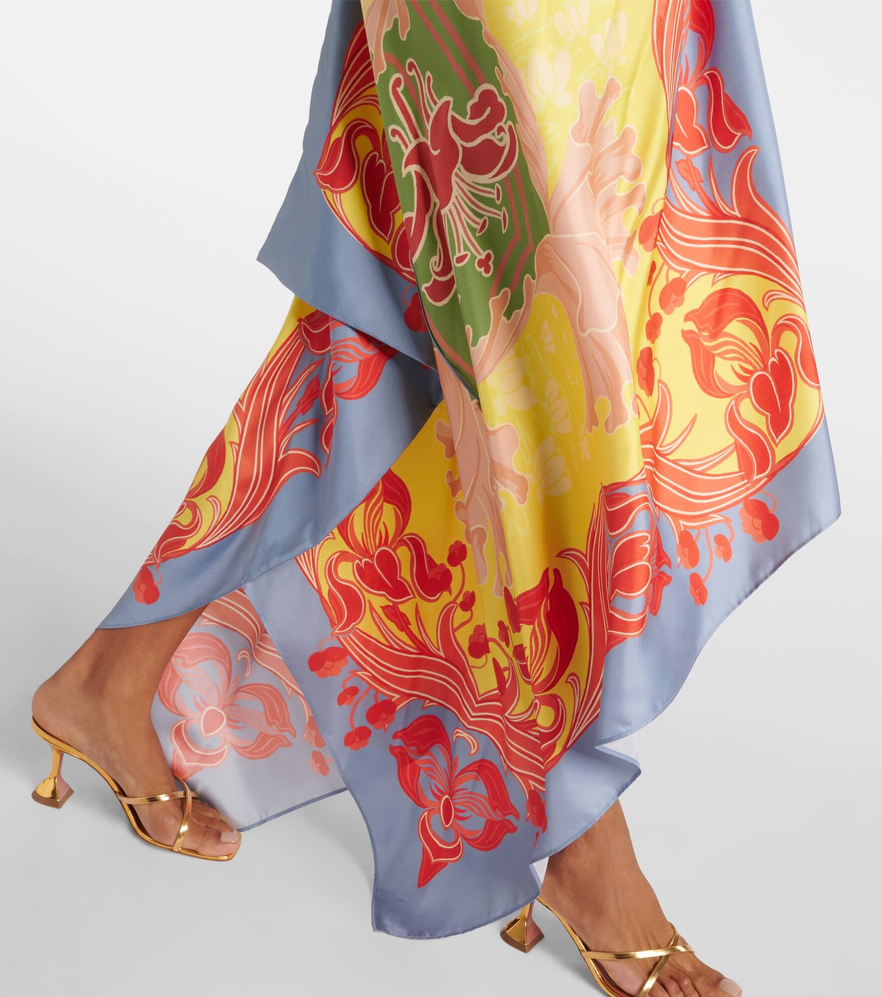 Printed halterneck silk beach dress - 5