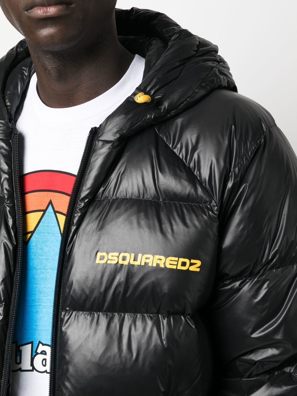 chest logo-print padded jacket - 5