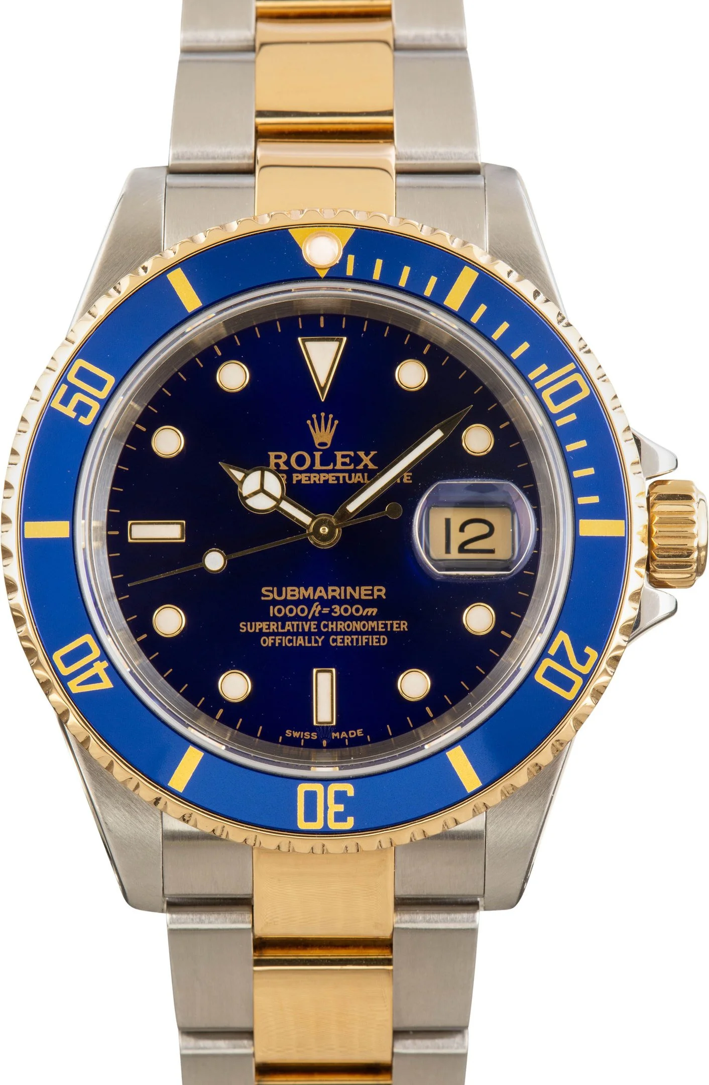 Preowned Rolex Submariner Ref 16613 Blue - 1