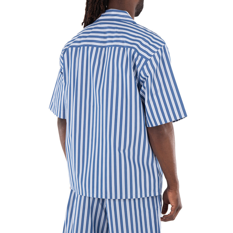Marni Striped Embroidered Logo Cotton Shirt - 5