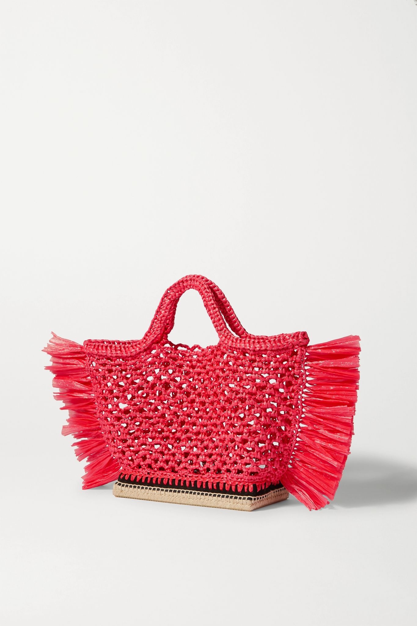 Espadrille small fringed raffia tote - 3