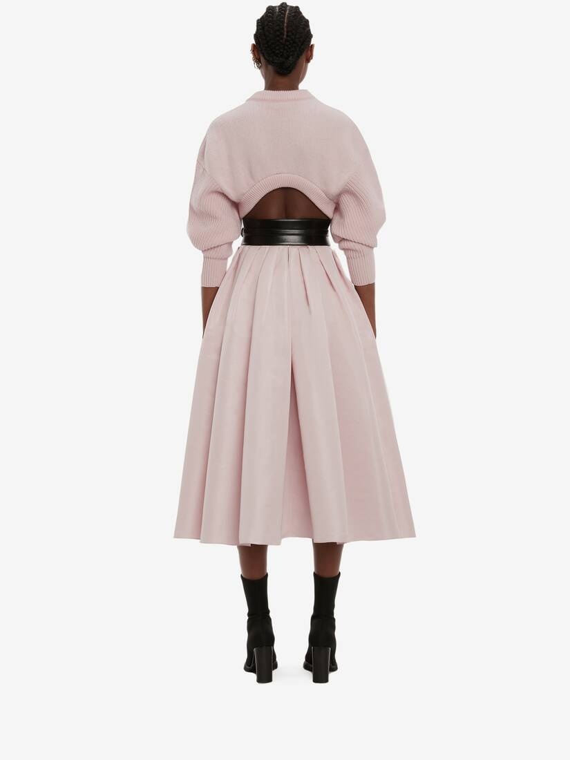 Cropped Cocoon Sleeve Jumper in Pink - 4