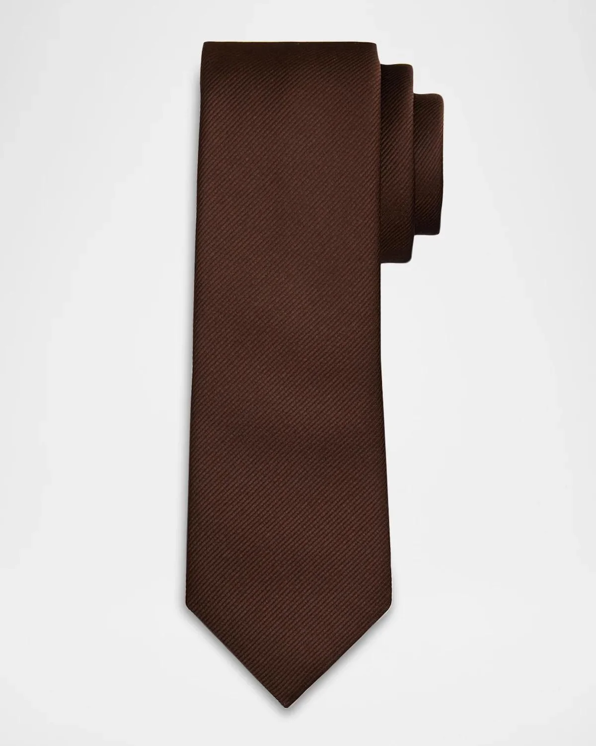 Men's Solid Textured Silk Tie - 1