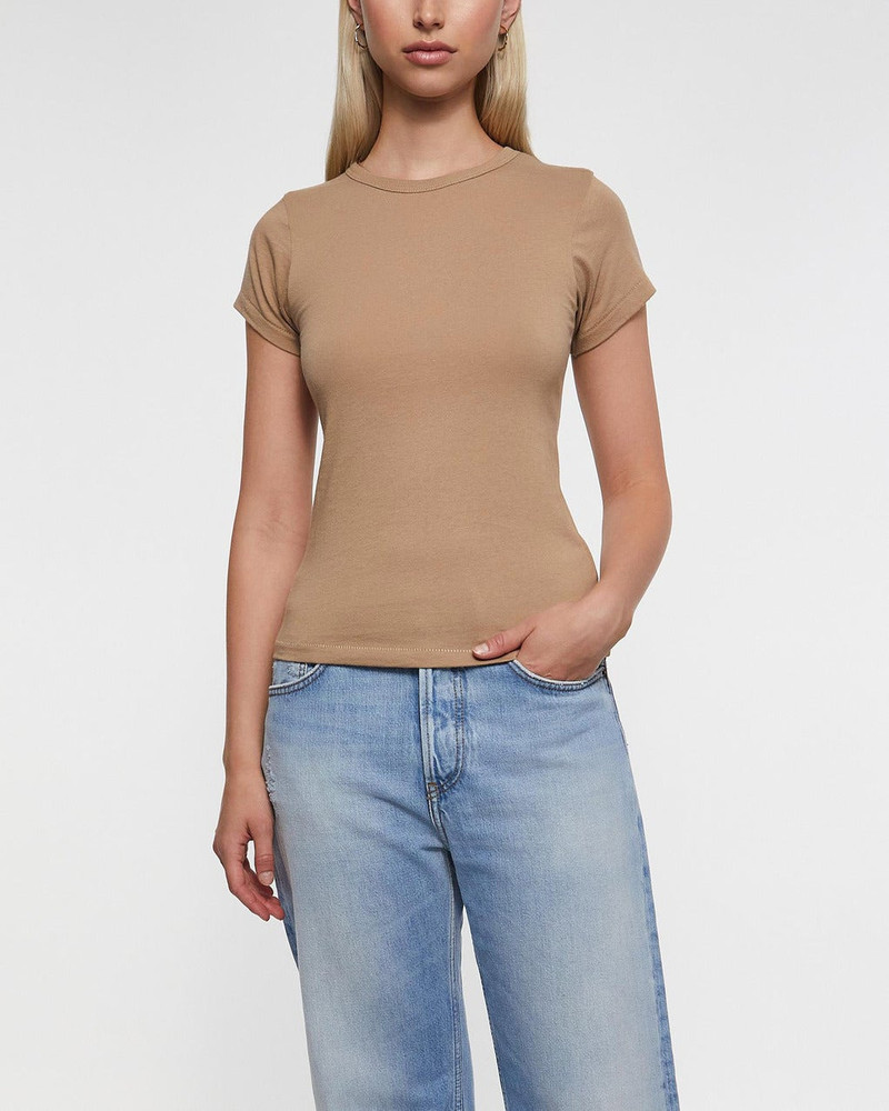ÉTERNE T-Shirt Fitted Crewneck Short Sleeve Taupe outlook