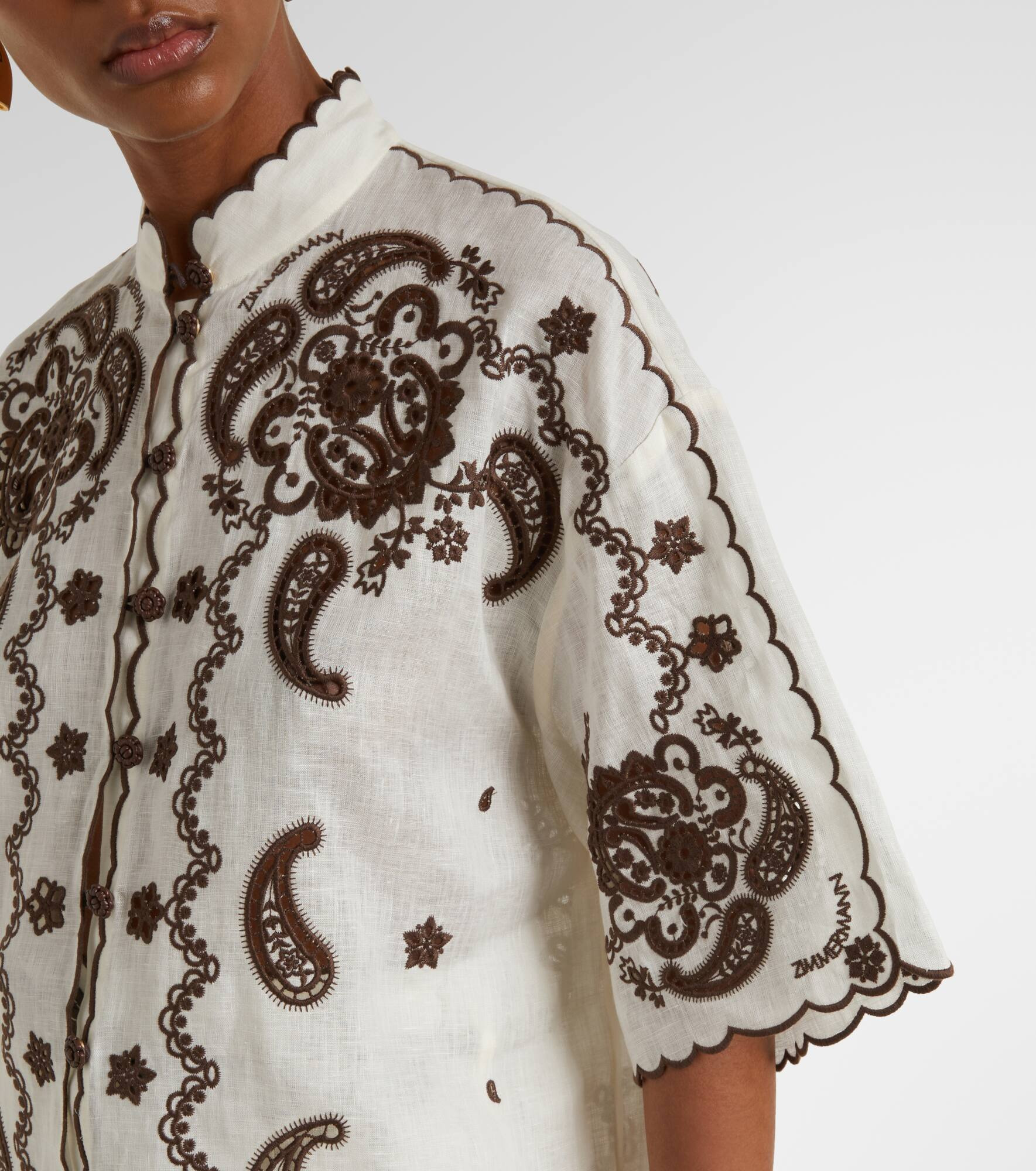 Ascension embroidered linen shirt - 4