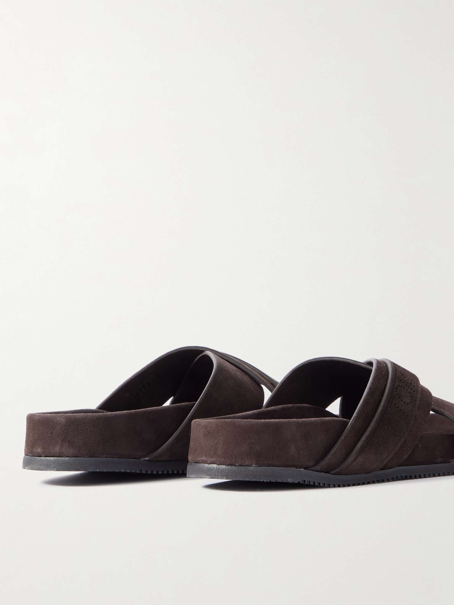 Wicklow Perforated Suede Slides - 4