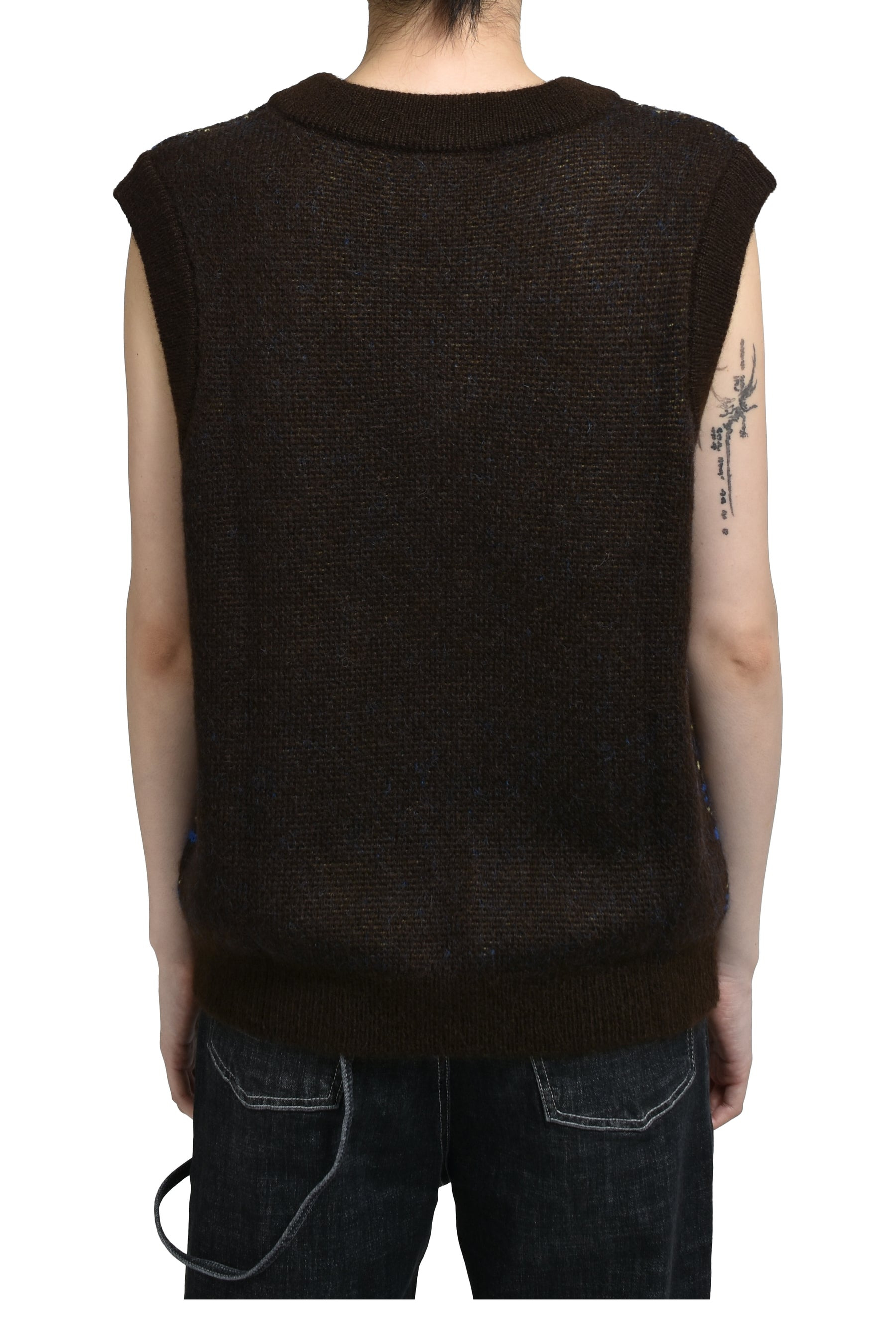 MARINE SERRE JACQUARD KNIT VEST / BRW - 2