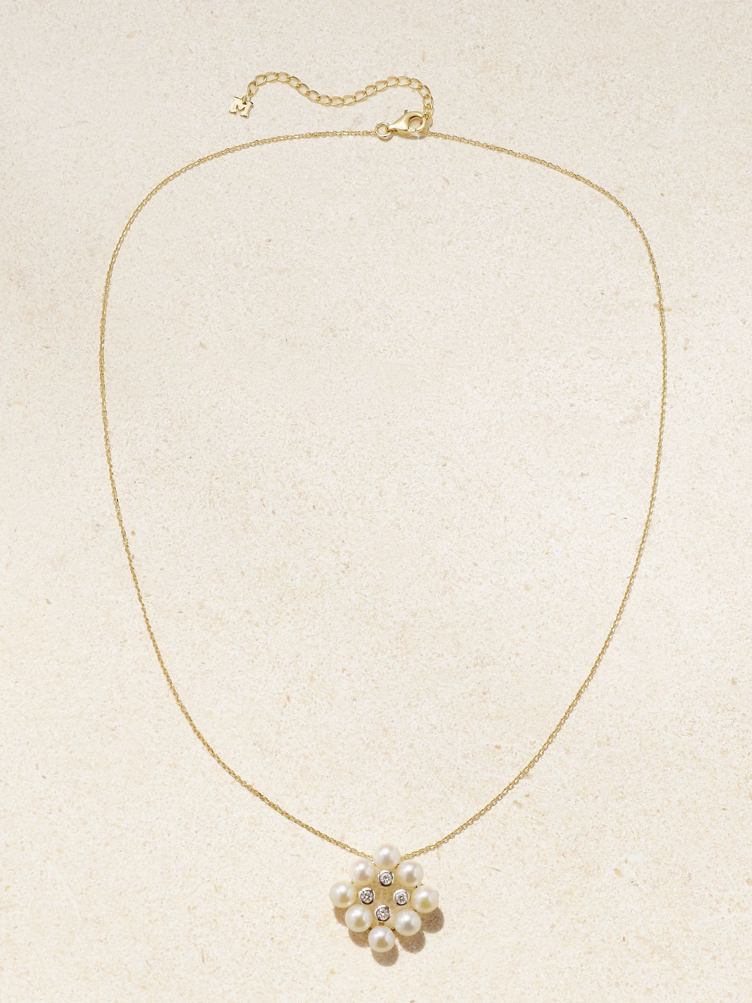14-karat yellow and white gold, pearl and diamond necklace Gold - 4