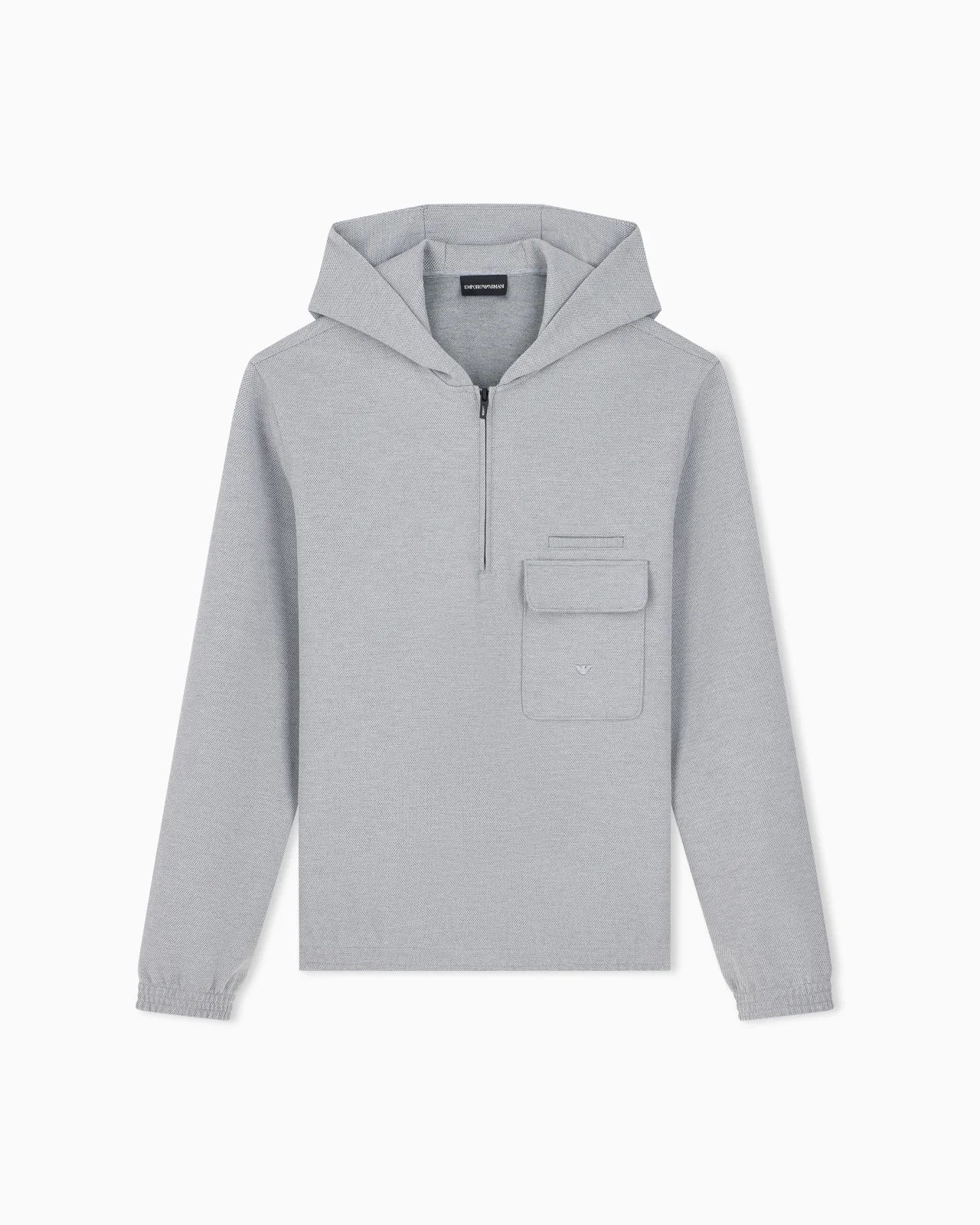 TRAVEL ESSENTIAL PIQUÉ JERSEY HOODIE - 1