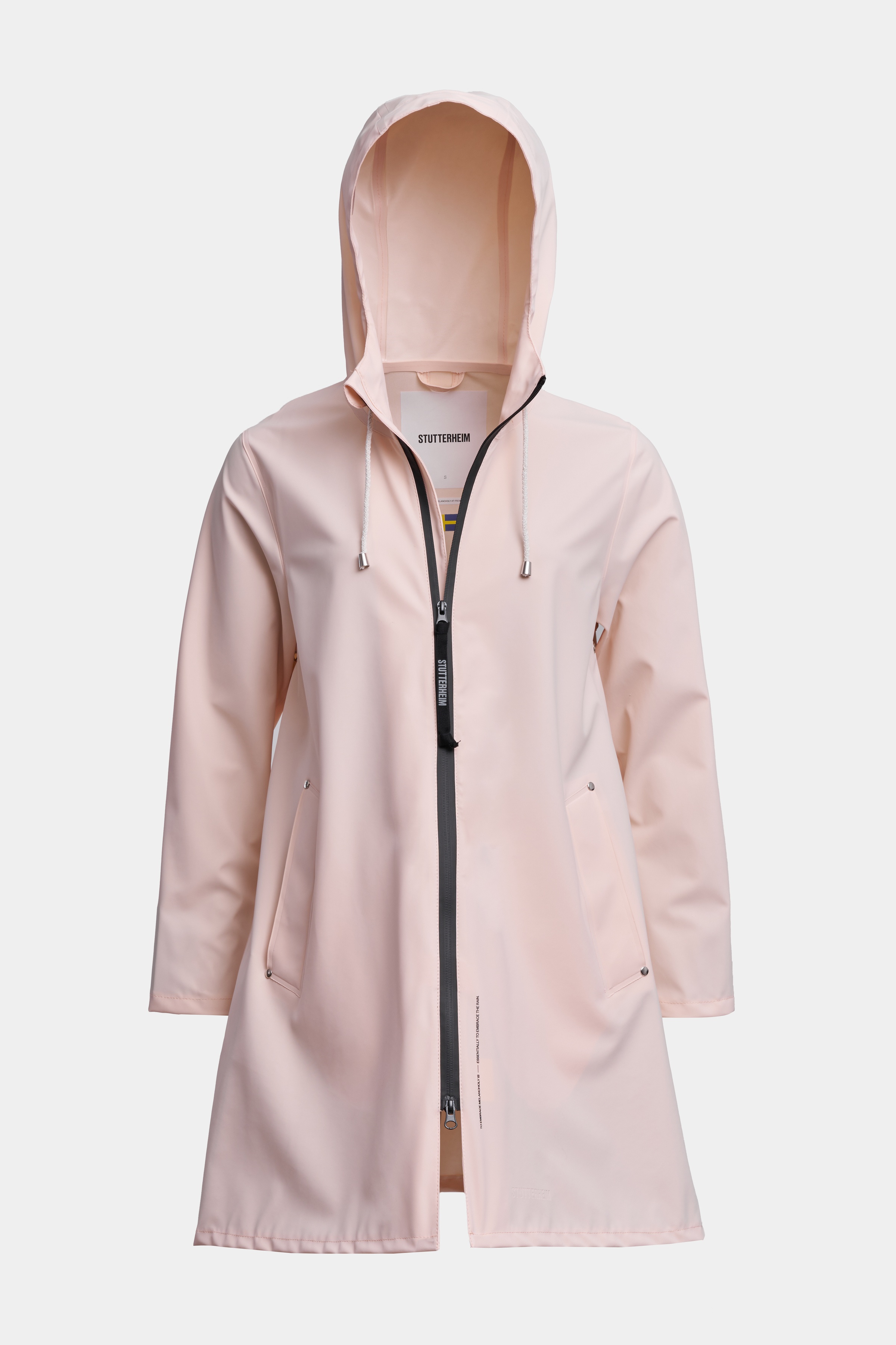 Mosebacke Lightweight Matte Zip Raincoat Peach - 7