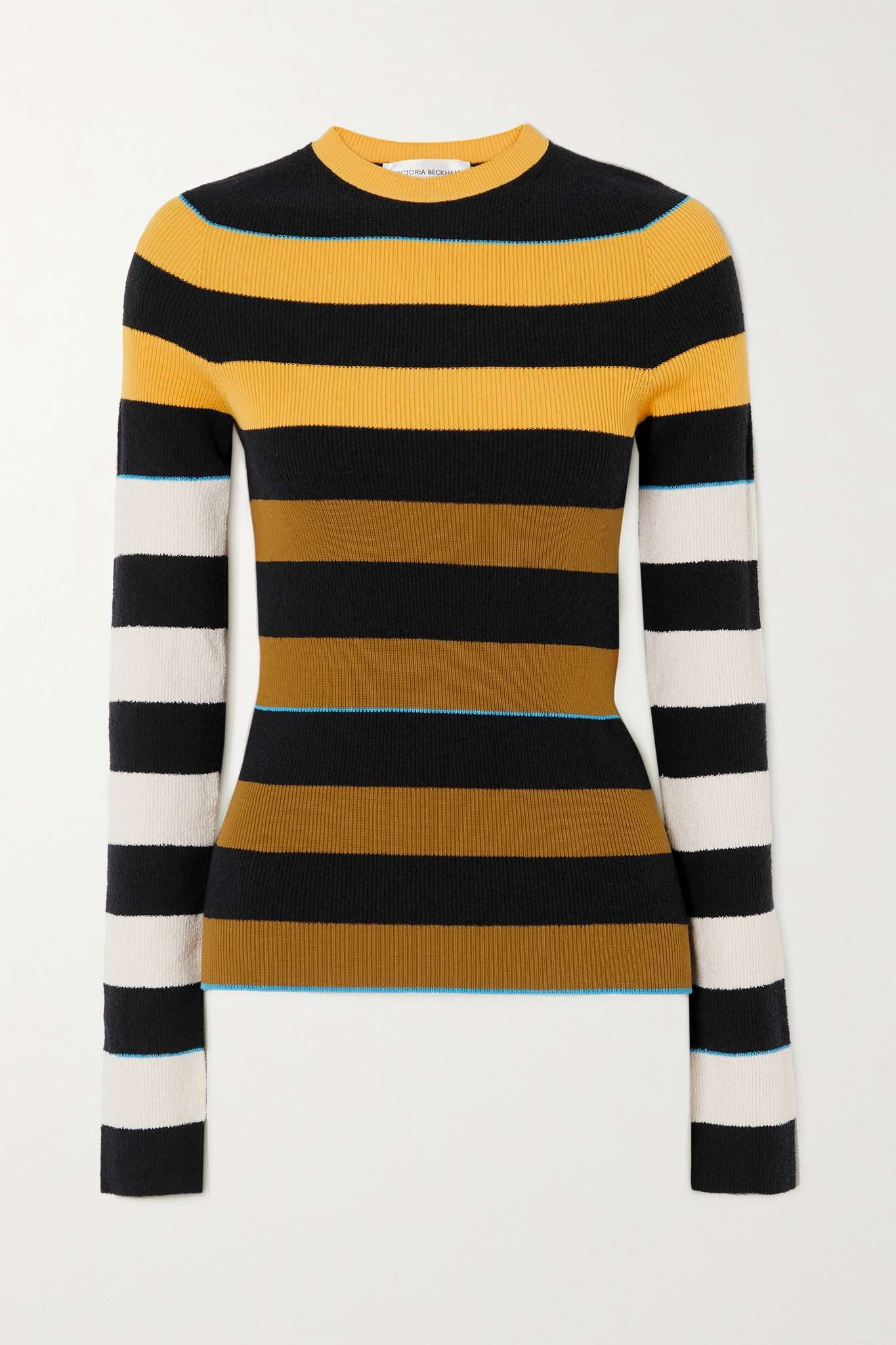 Striped cotton-blend sweater - 1