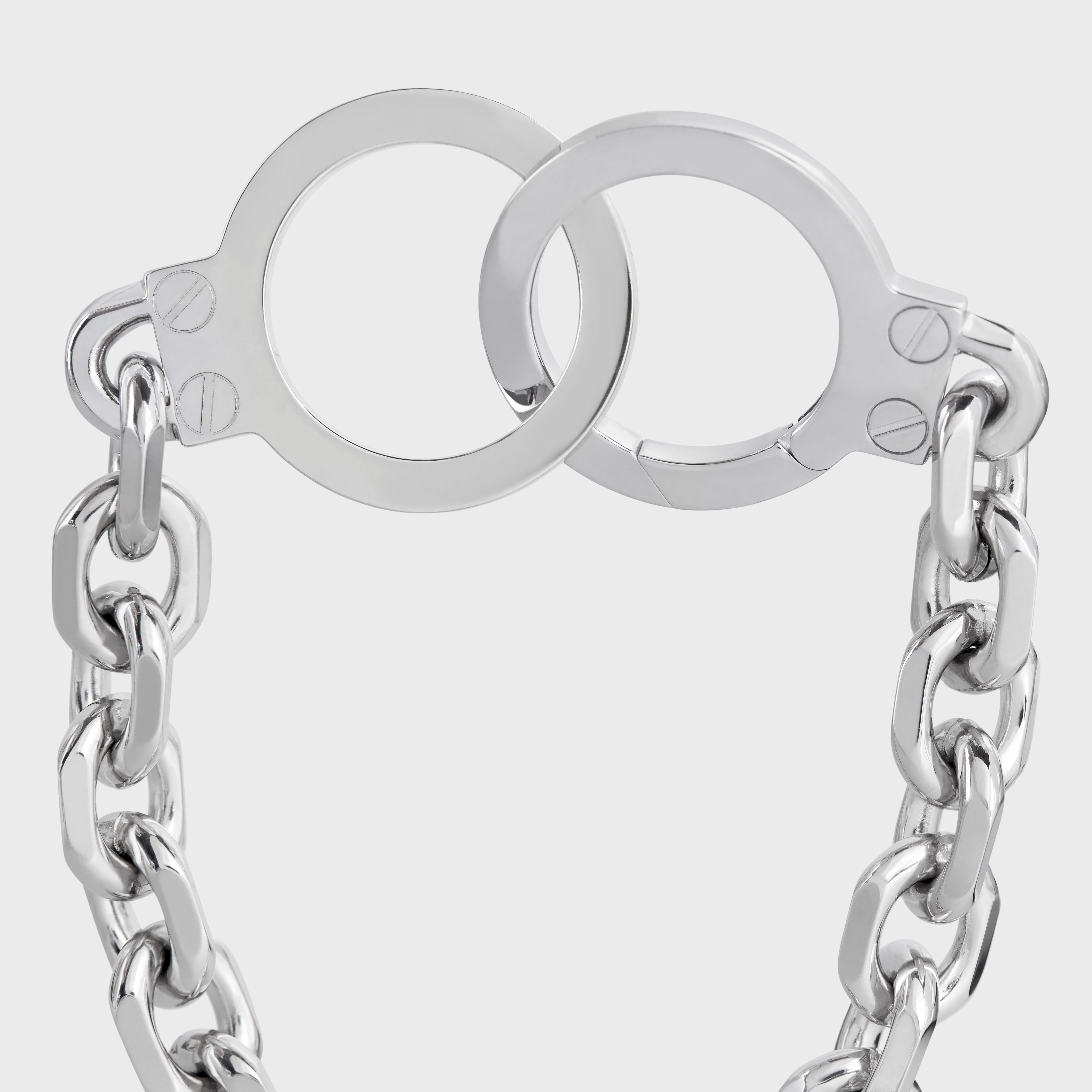 Chaîne Triomphe Golden Handcuff Bracelet in Sterling Silver with Rhodium finish - 4