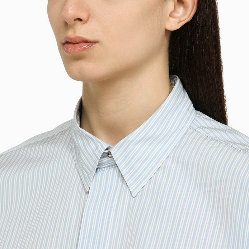 Ami Paris Broad Striped Blue Cotton Shirt Women - 4