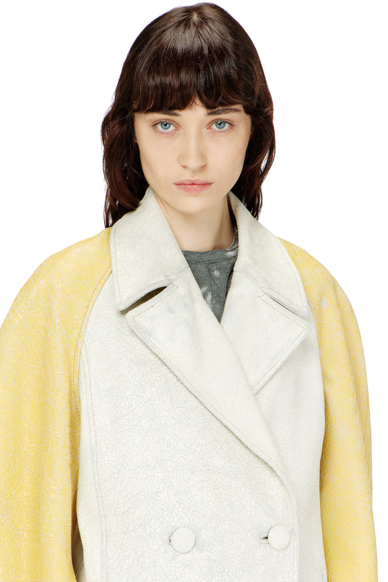 COCOON-SLEEVE PEACOAT IN CRACKED LEATHER 4