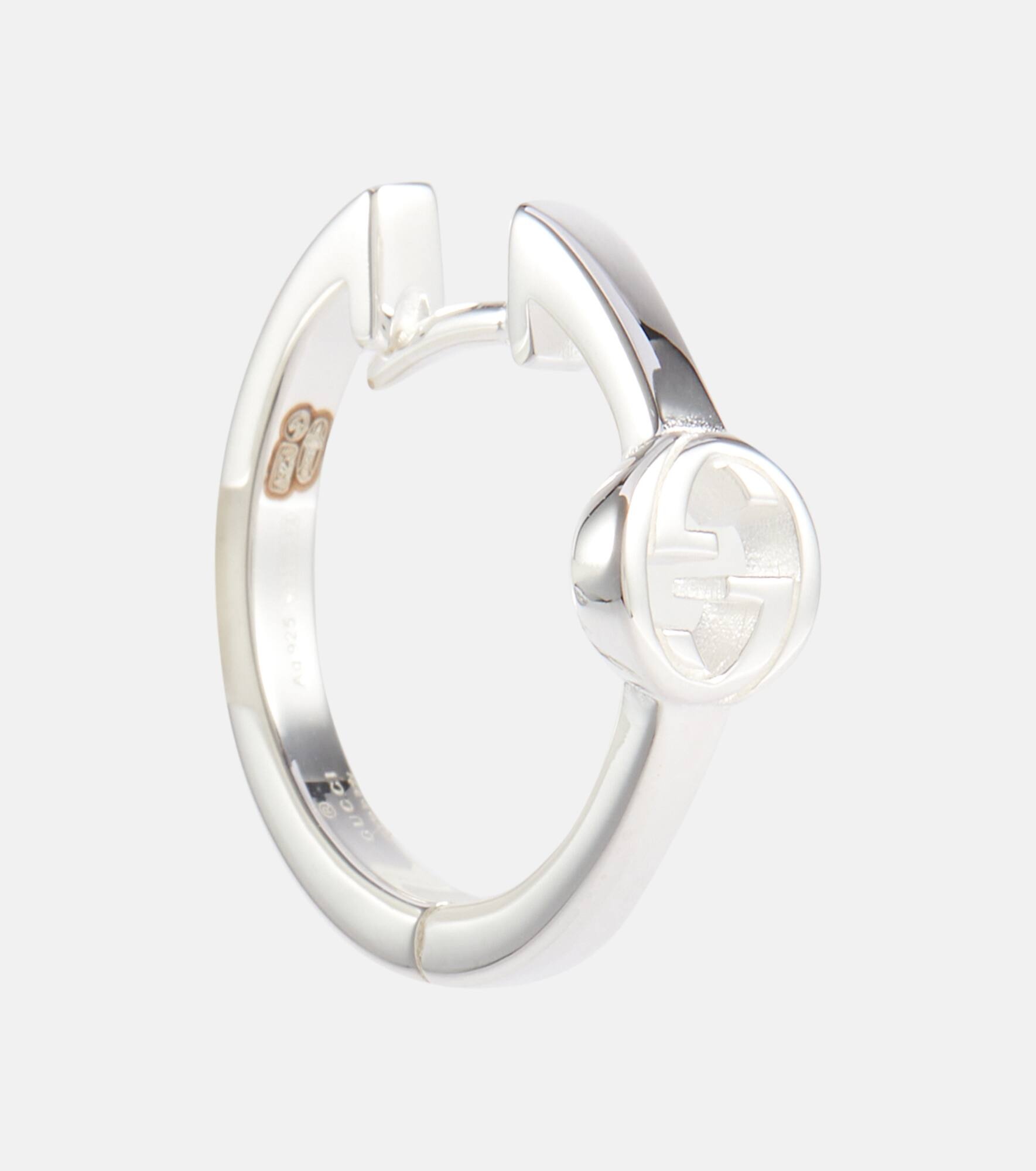 Interlocking G sterling silver hoop earrings - 2