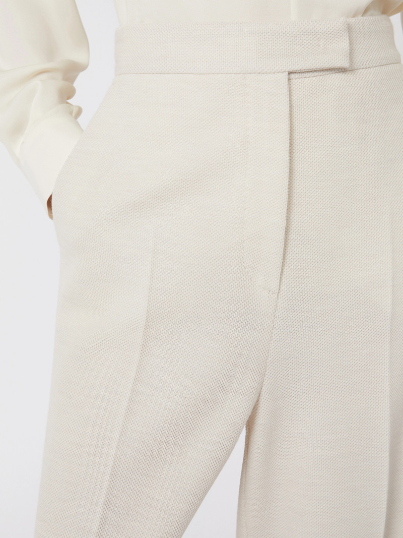 ATTINIA Wool piqué trousers - IVORY 5