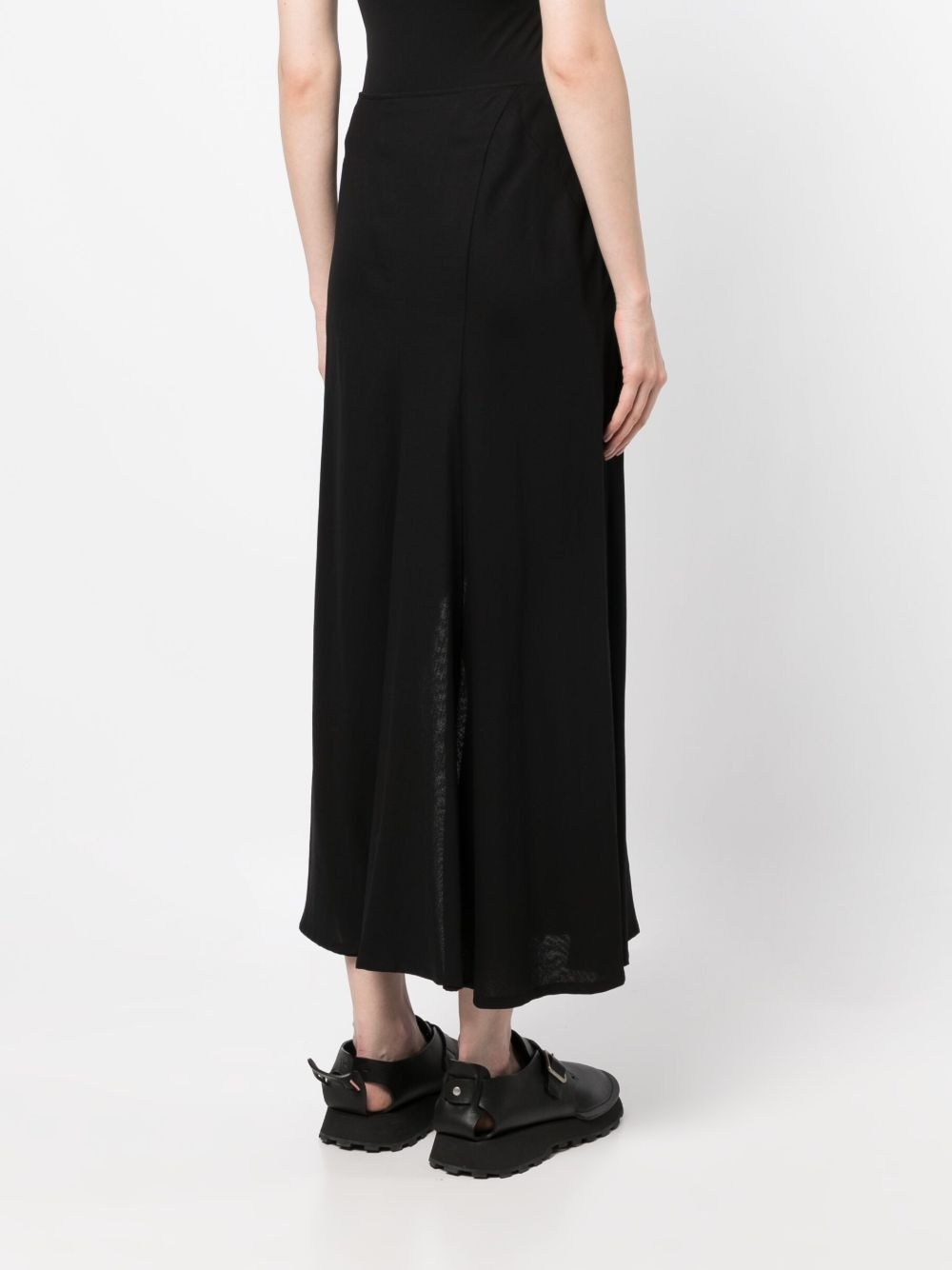high-waisted flared cotton skirt - 4